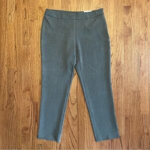 NWT Ellen Tracy Gray Modern Slim Mid Rise Side Zip Ankle Pants size 10